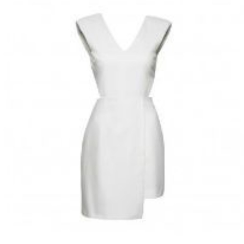 Fashion Star for H&M White Asymmetric Sleeveless Mini Dress